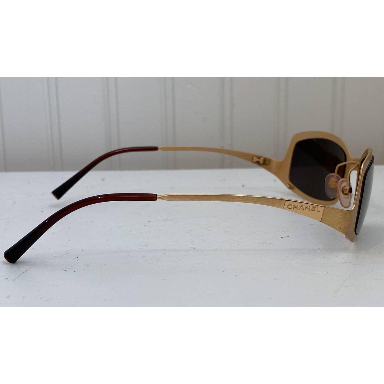 Vintage Chanel Gold Square Framed Sunglasses, From
