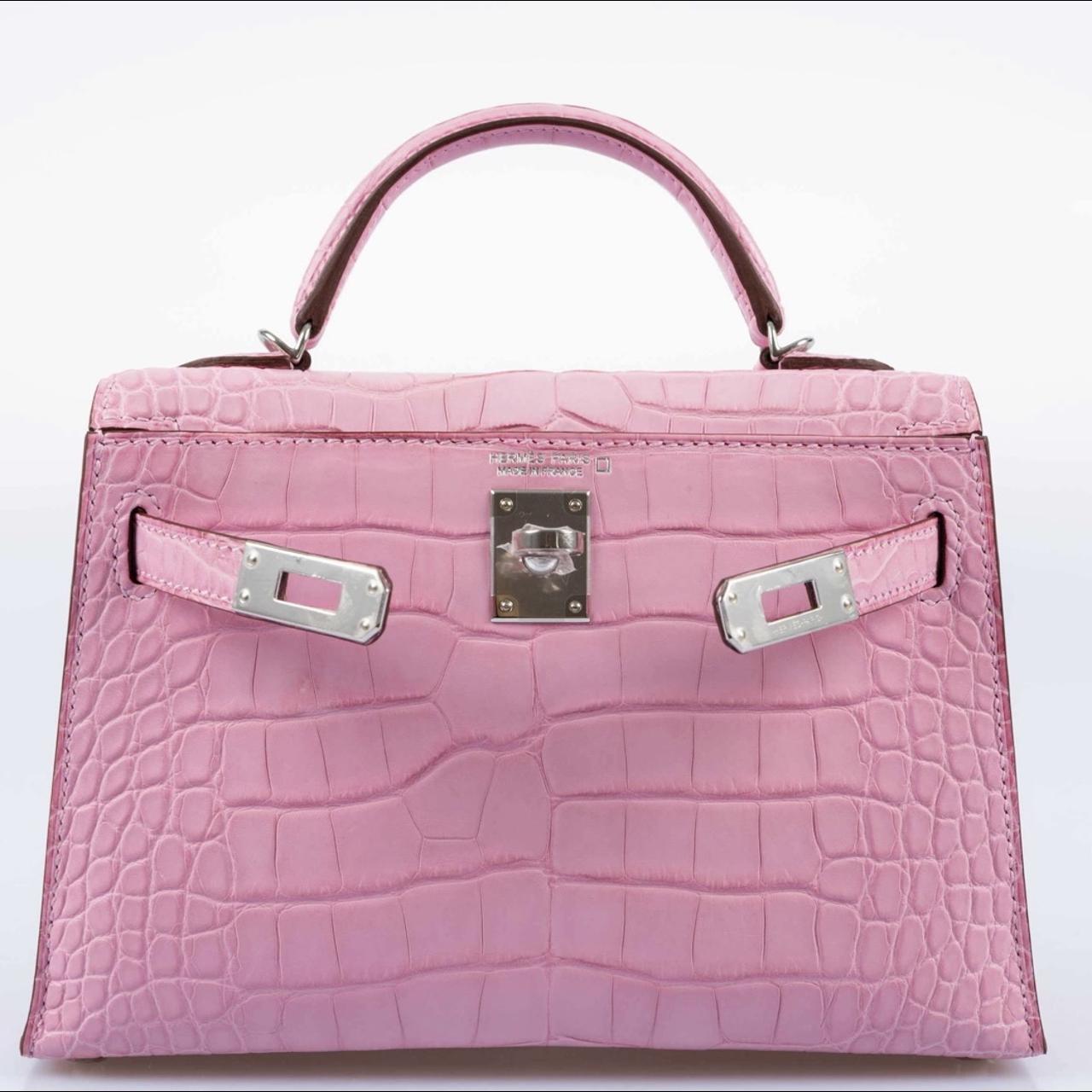 Hermes Kelly 25 Sellier Bag Pink Rose Confetti Palladium Hardware Epso –  Mightychic