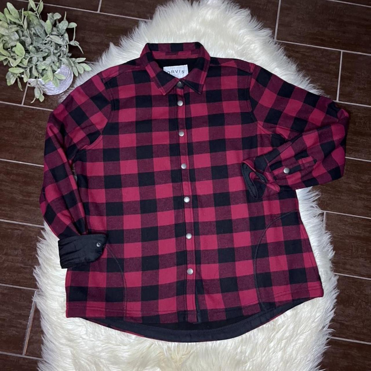 Orvis Red Black Buffalo Plaid Fleece Lined - Depop