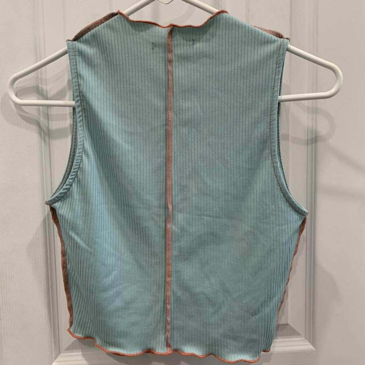 Papaya Men's Blue and Orange Shirt Depop