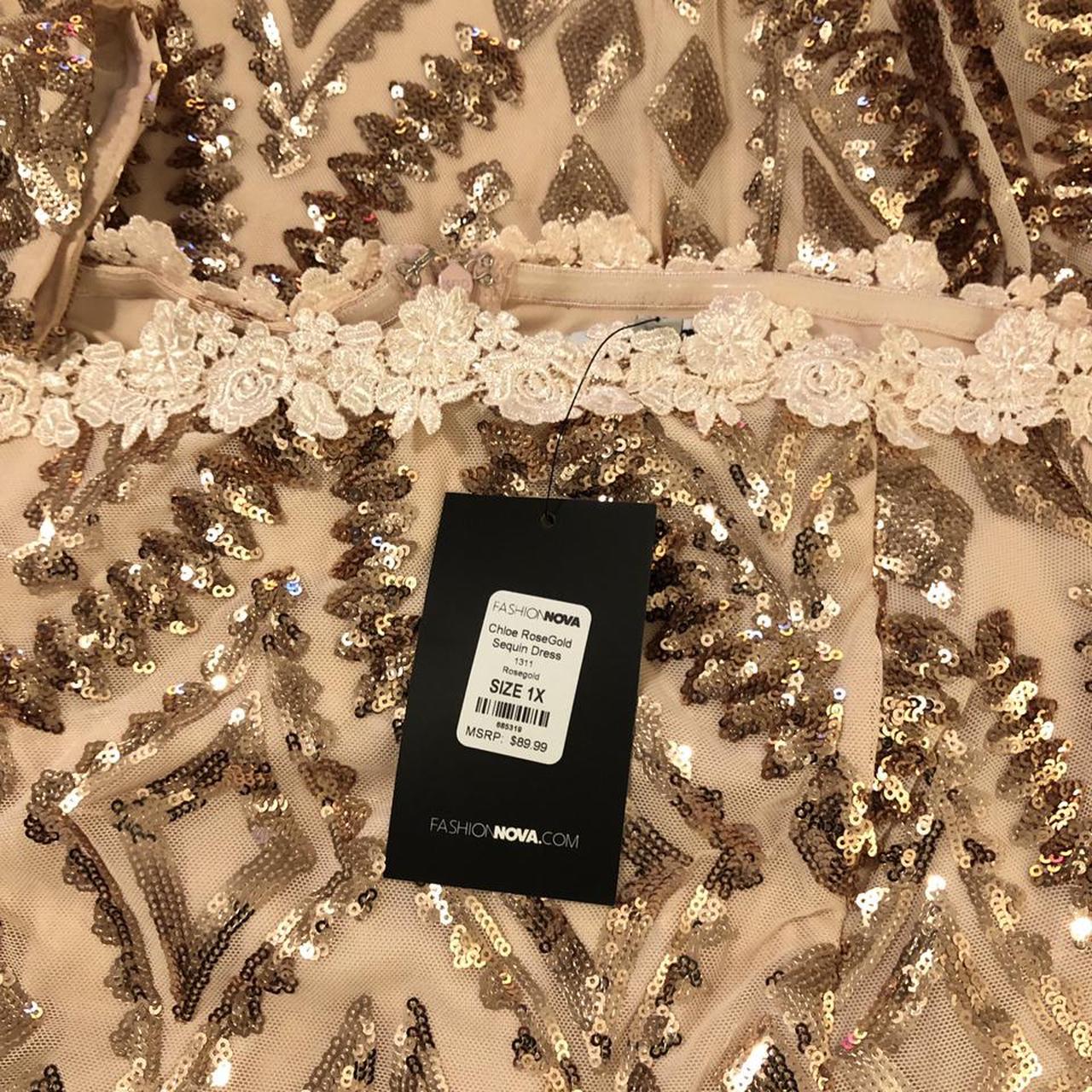 Brand new Chloe RoseGold Sequin Dress . Depop