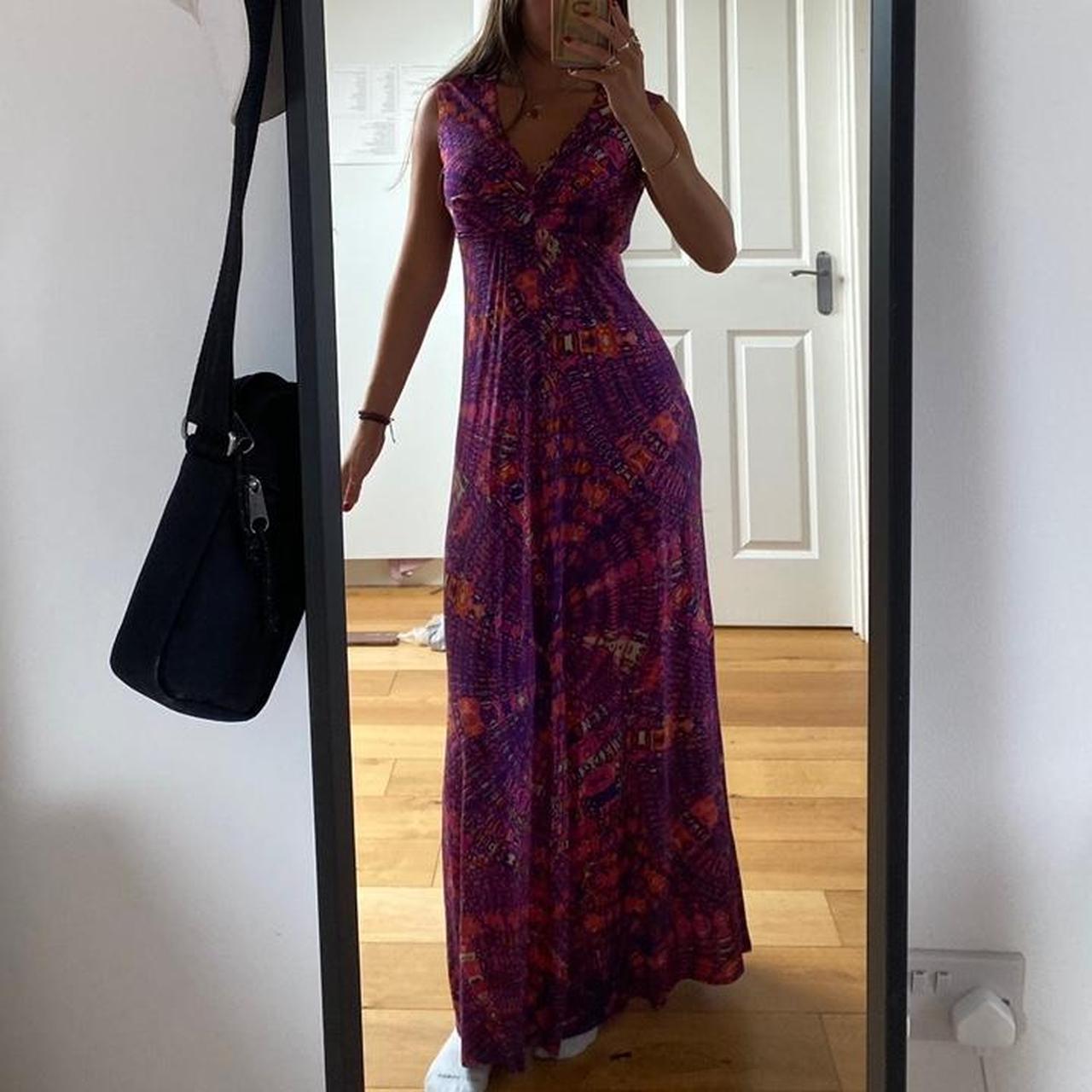 Women's Pink and Purple Dress Depop