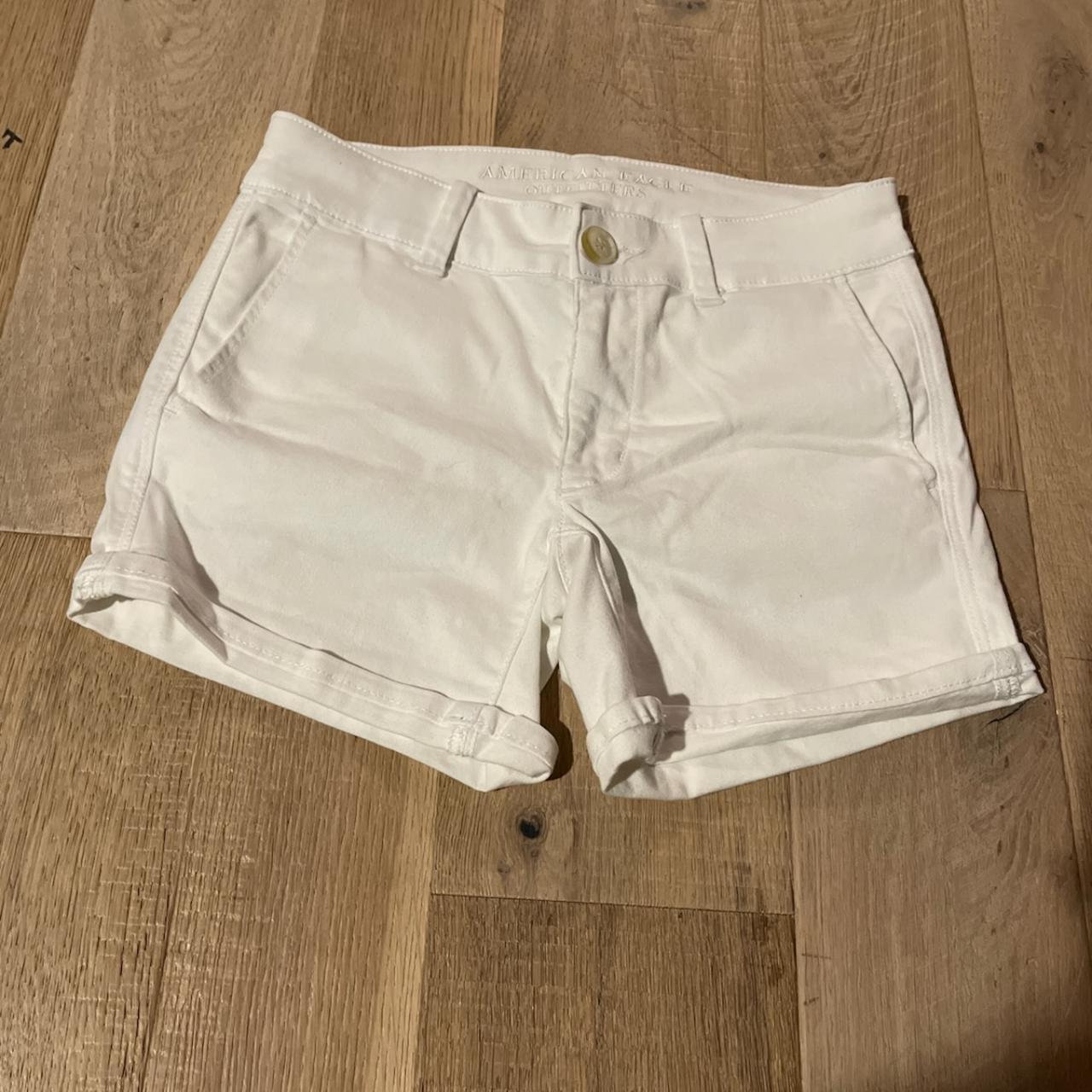 American Eagle white midi shorts. slight stain on... - Depop