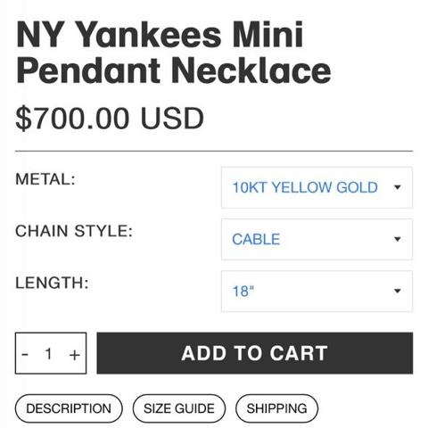 NY Yankees Mini Pendant Necklace – The M Jewelers