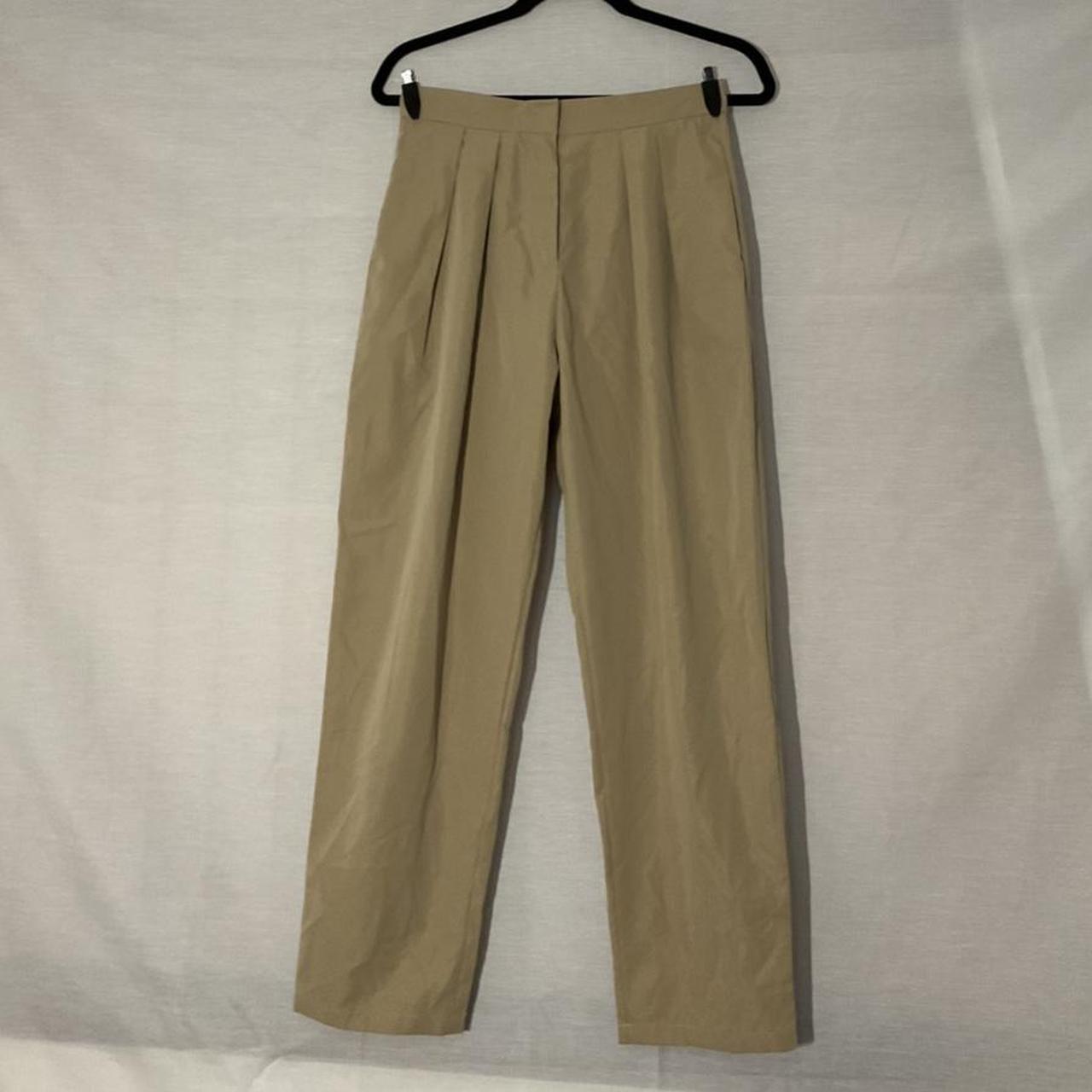 Nasty Gal tan straight legged pants 🍓Labelled uk10... - Depop