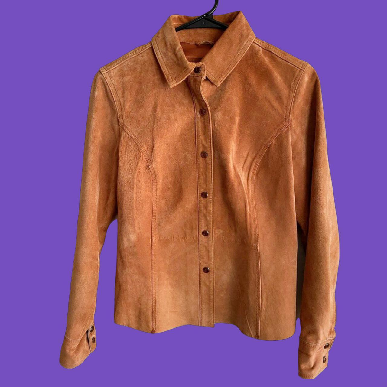 Bernardo Rust Orange Leather Suede Jacket Women's... Depop