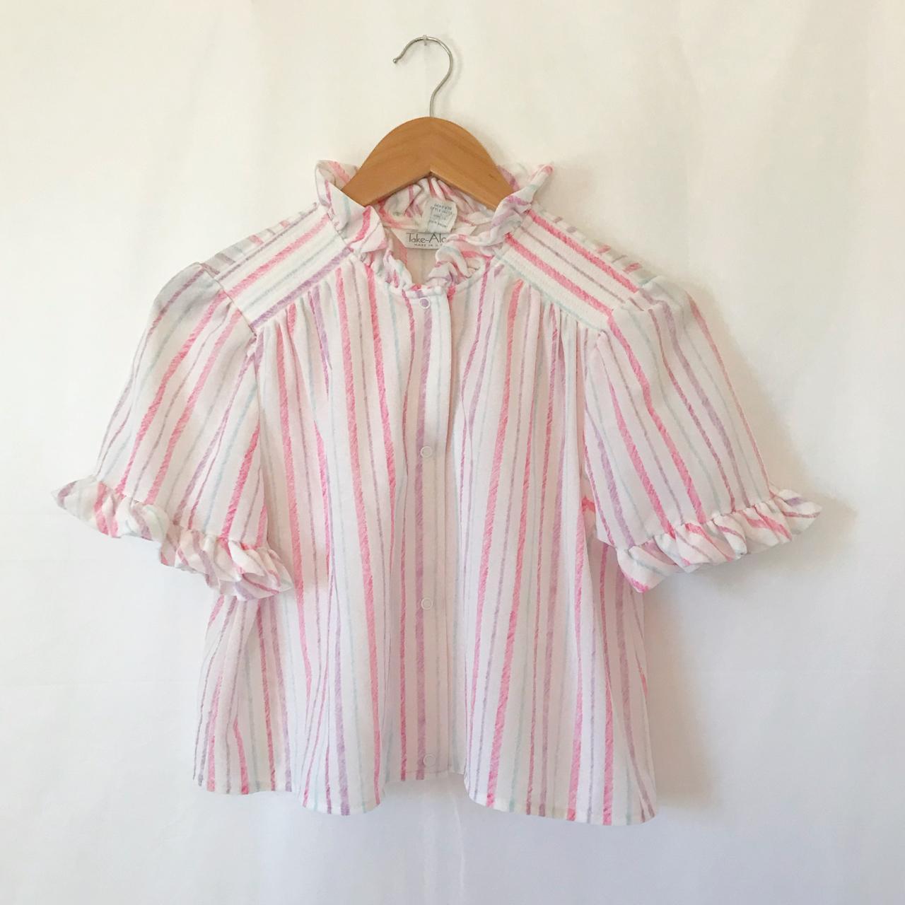 Vintage 1980s Pastel Rainbow Stripe Crop Top ~ Part Depop