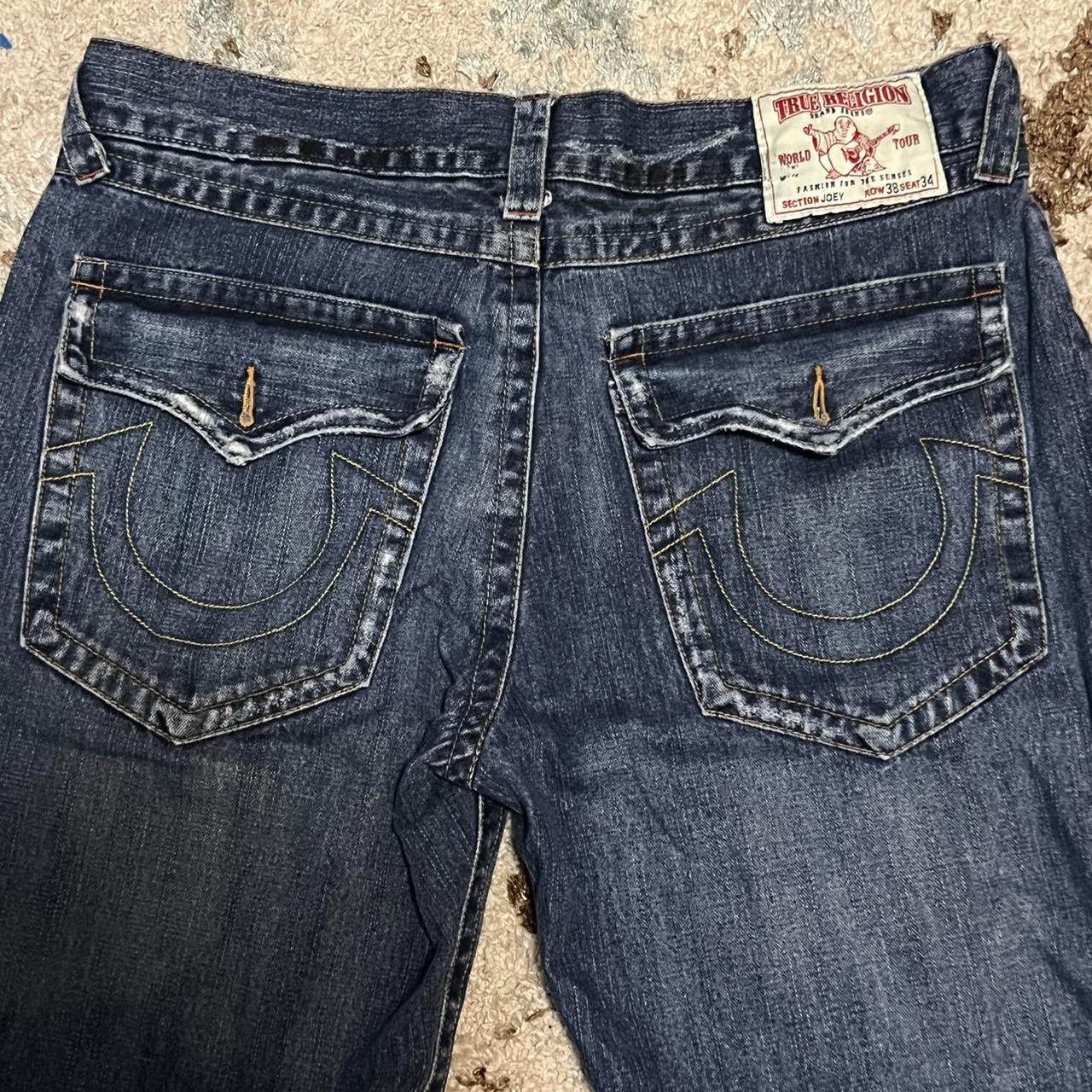 True Religion Mens Joey Jeans Size 38x33 Thick... - Depop