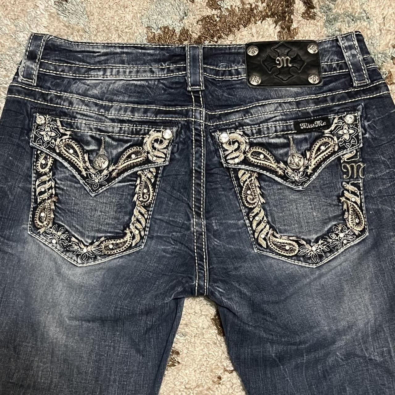 Miss Me Womens Bootcut Jeans Size 29 (30x34) Paisley... - Depop