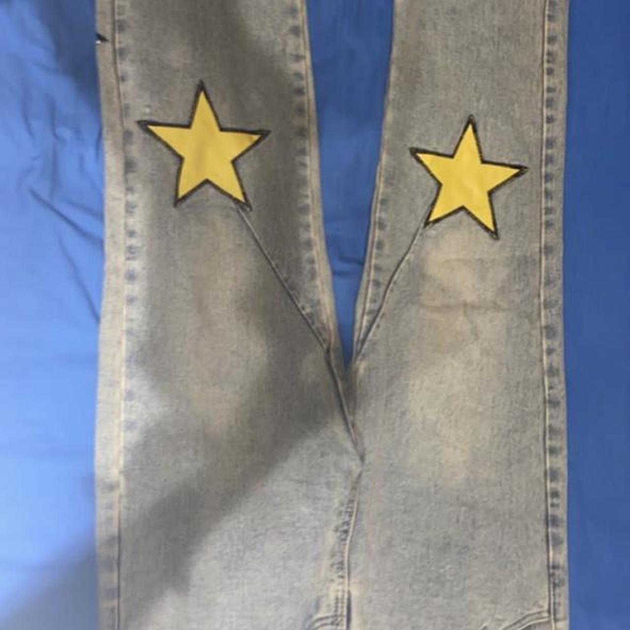 Star patch jeans Mens M Depop