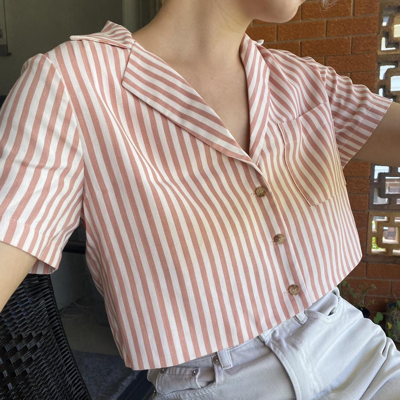 perfect stranger cropped collared shirt size... Depop