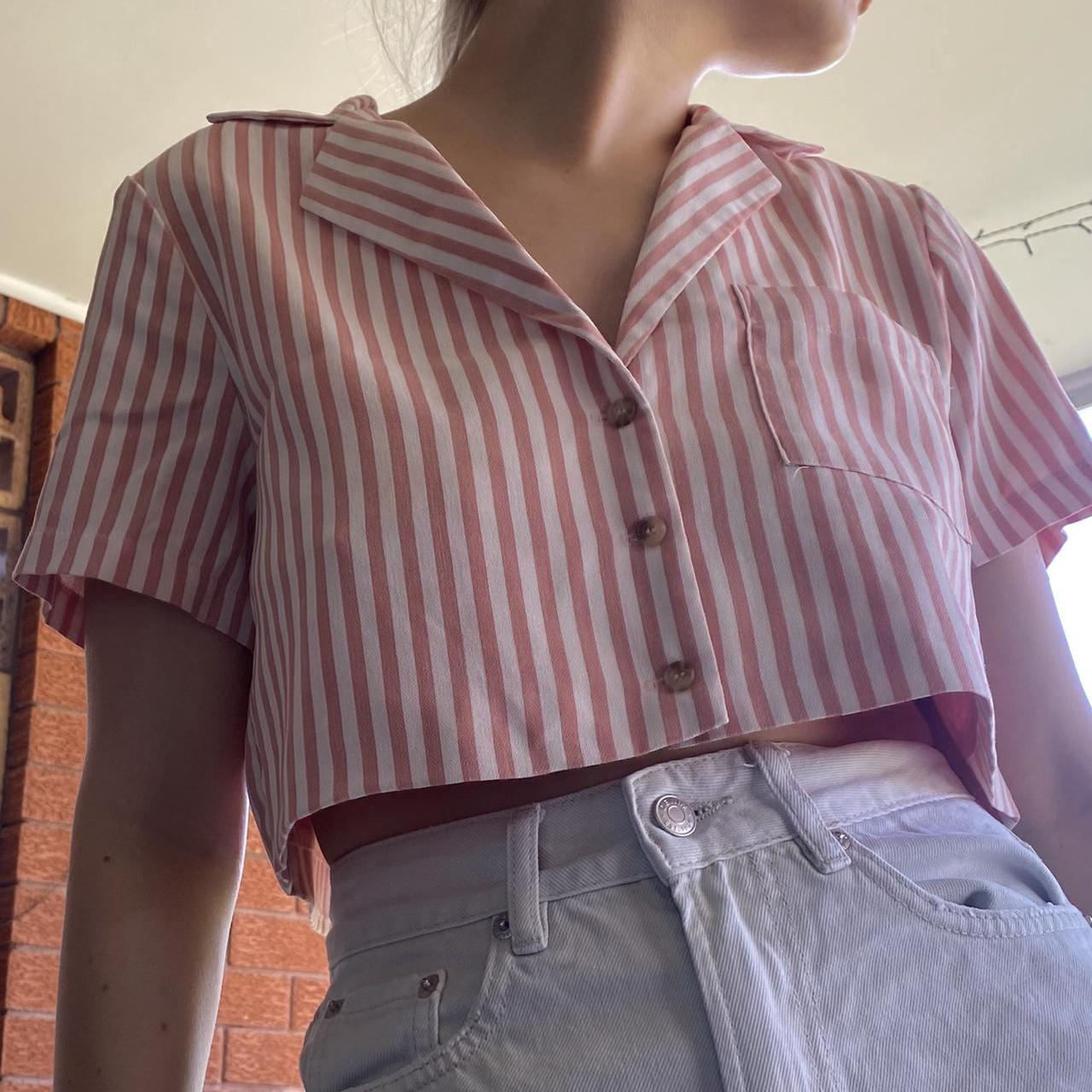 perfect stranger cropped collared shirt size... Depop