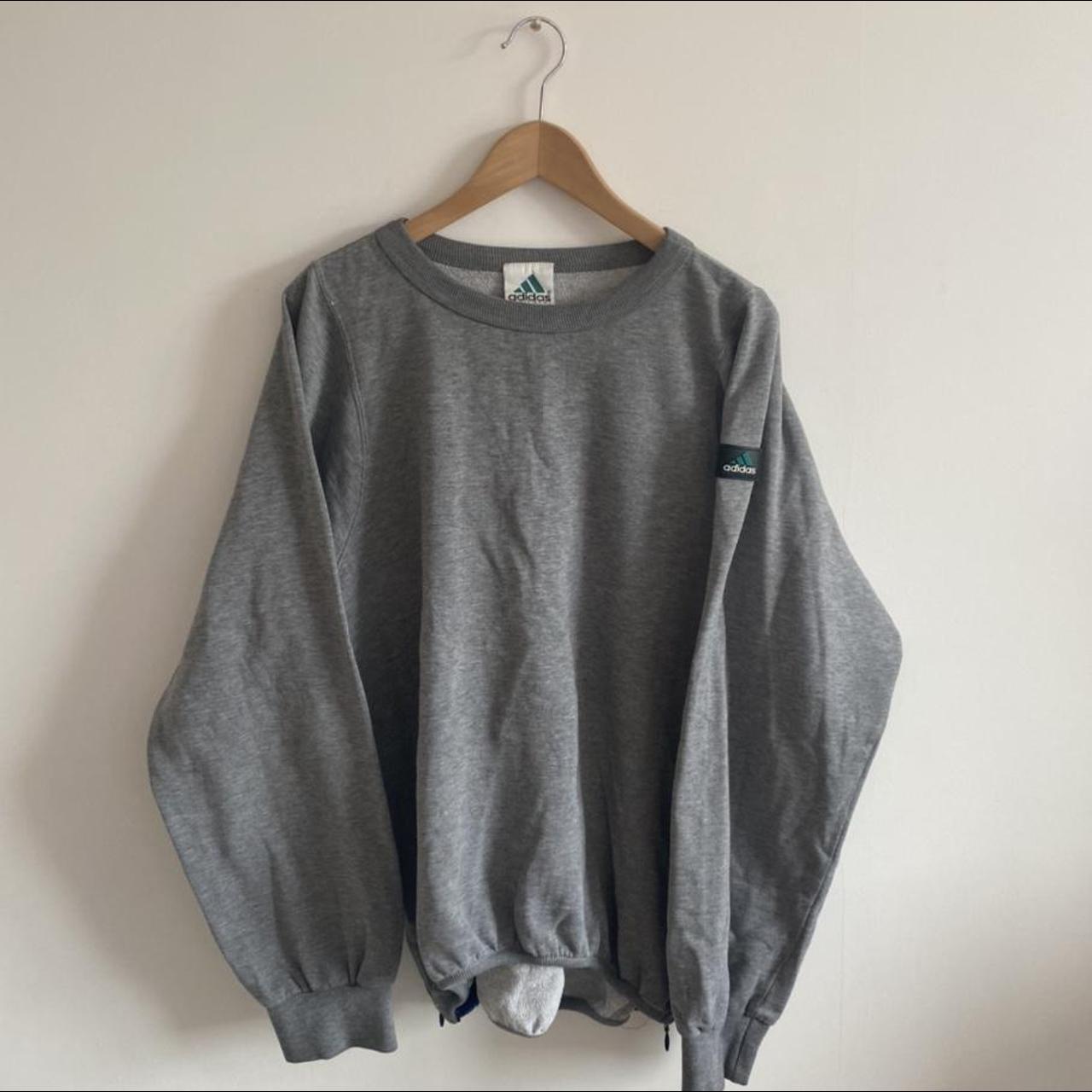 Concurrenten Hub Krankzinnigheid Vintage grey Adidas Equipment sweater with zip... - Depop