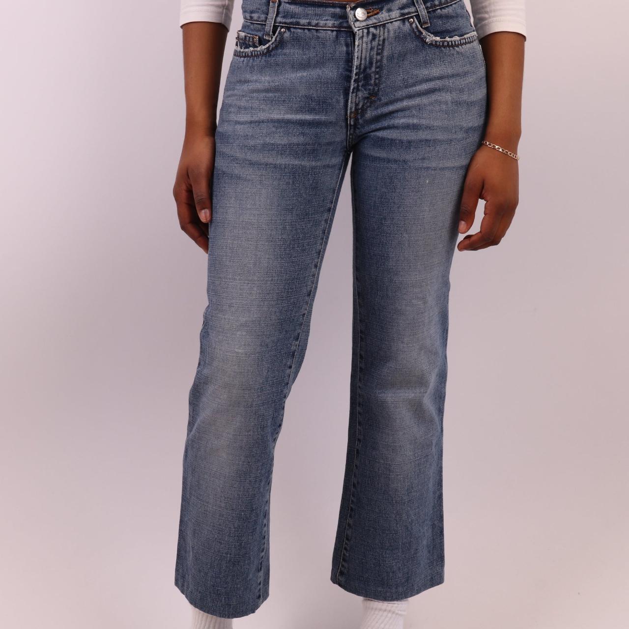 Vintage Just Cavalli Cropped Denim Jeans in Blue... Depop