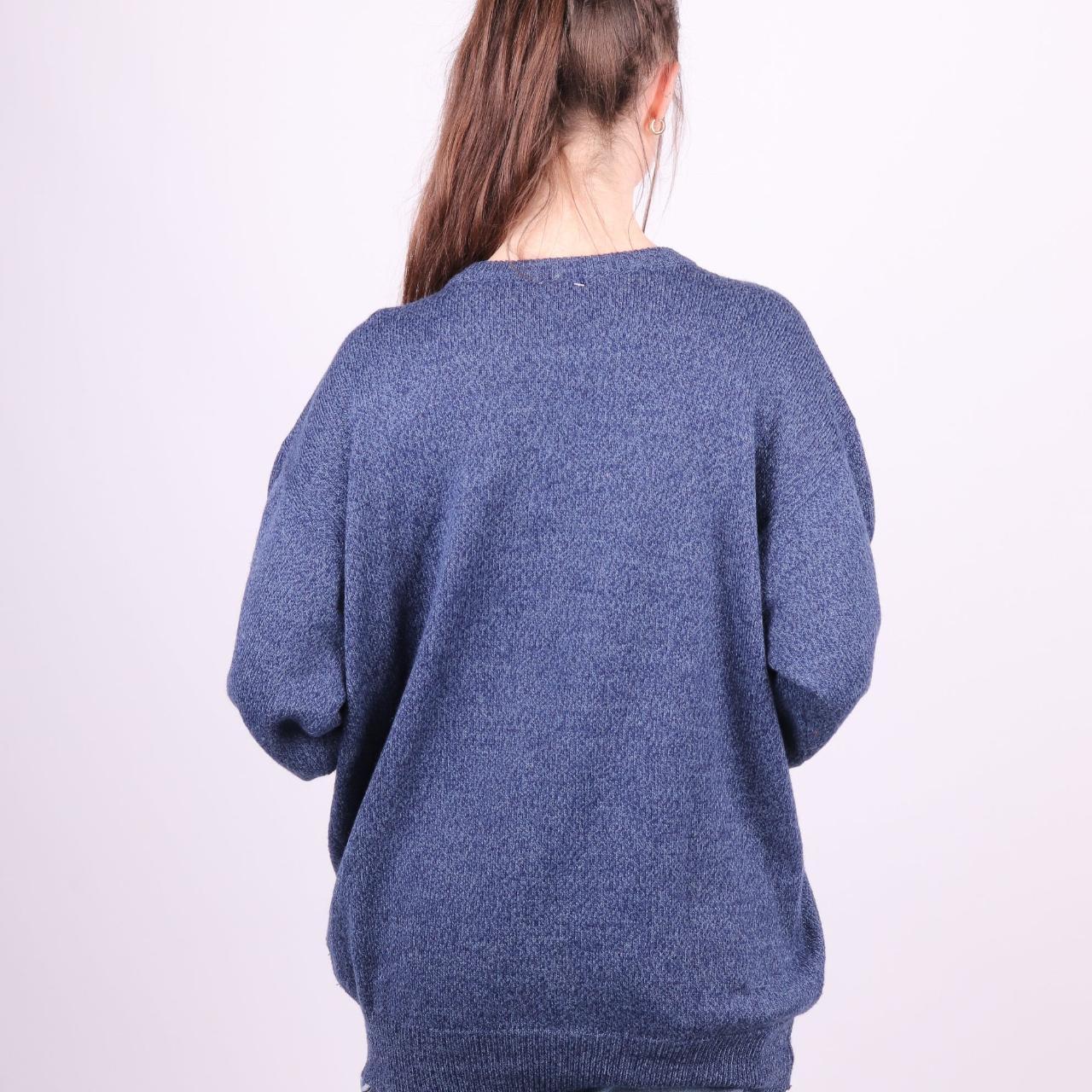 Vintage Y2K Fila LongSleeve Knitted Jumper in Blue... Depop