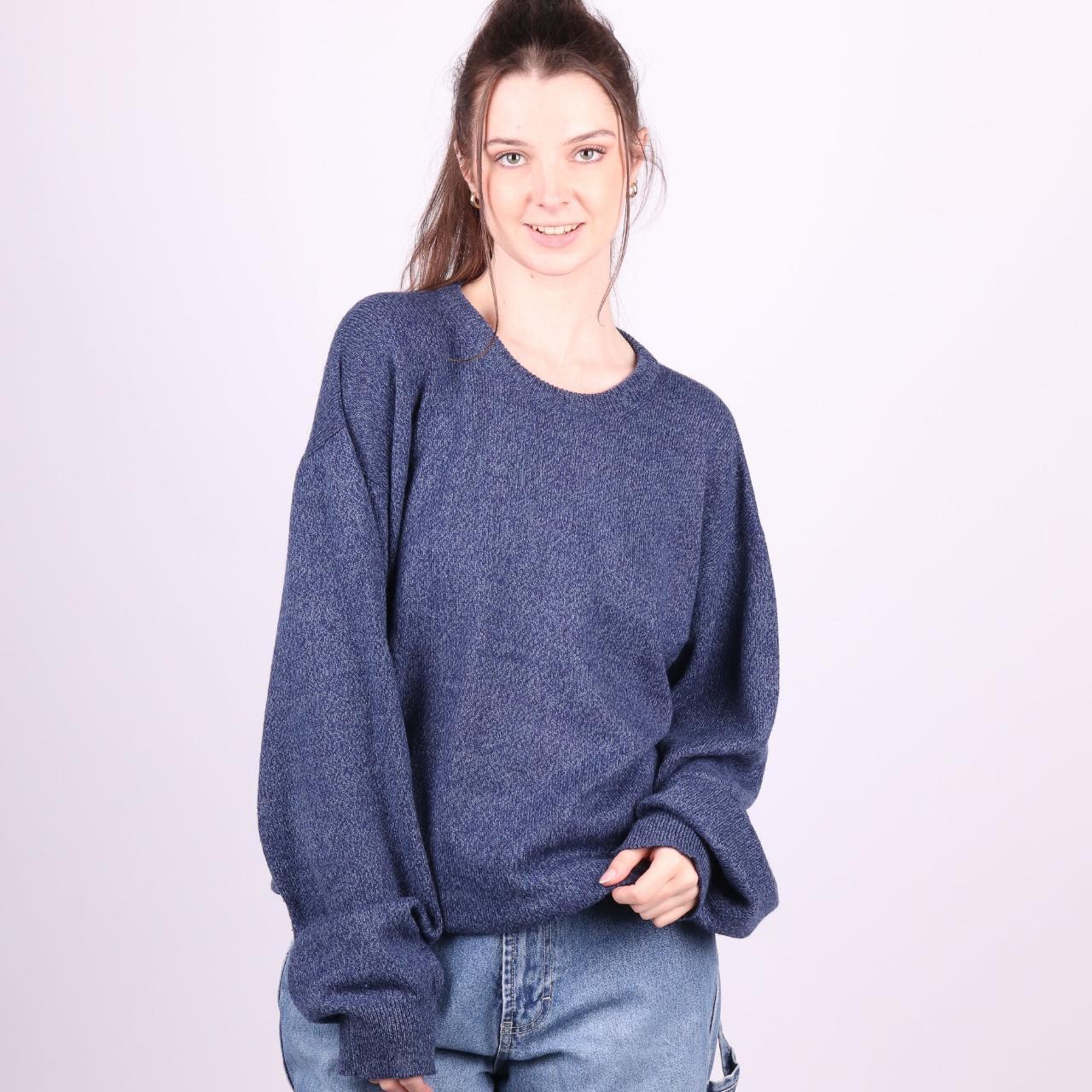 Vintage Y2K Fila LongSleeve Knitted Jumper in Blue... Depop