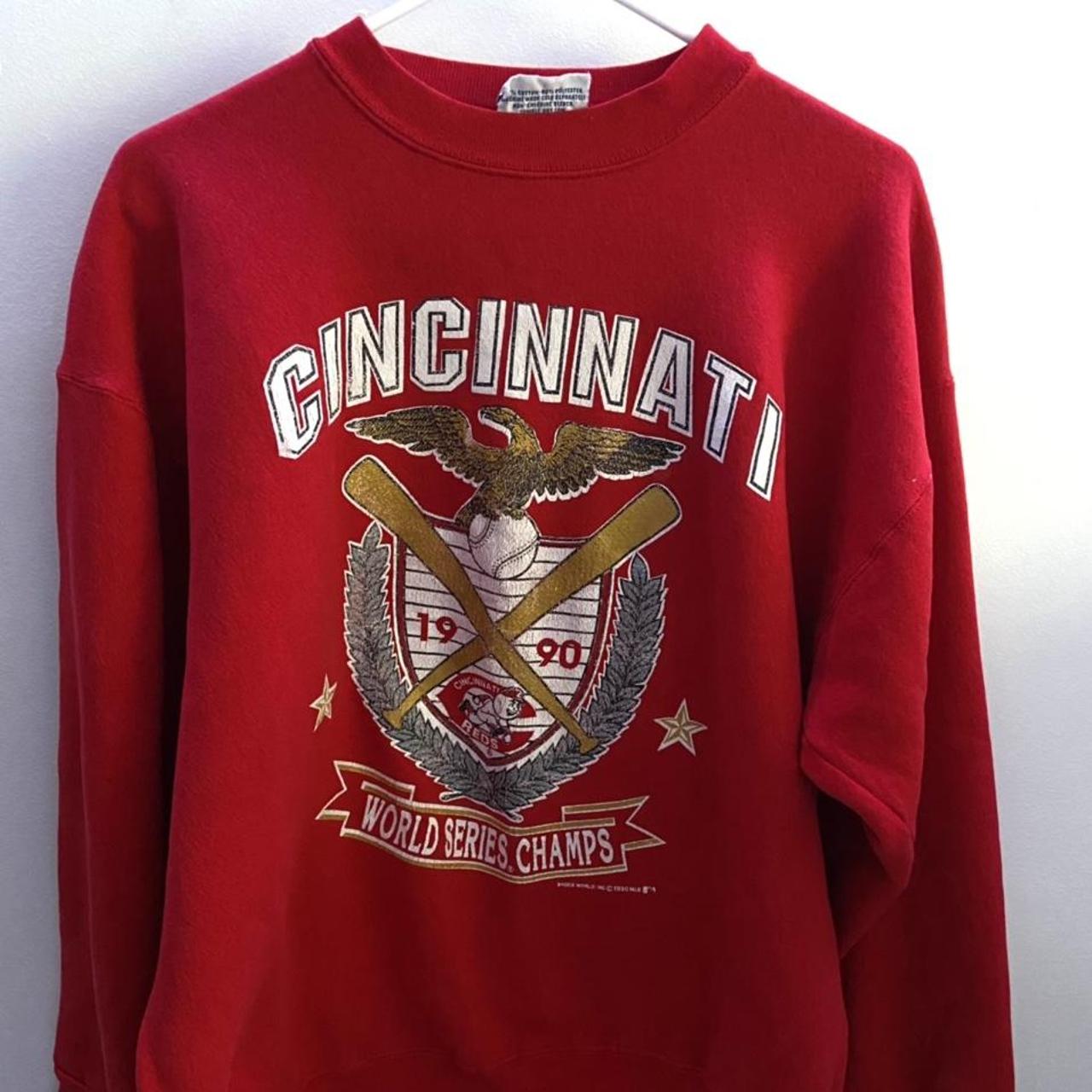 Vintage 1990 Cincinnati Reds World Series champions - Depop