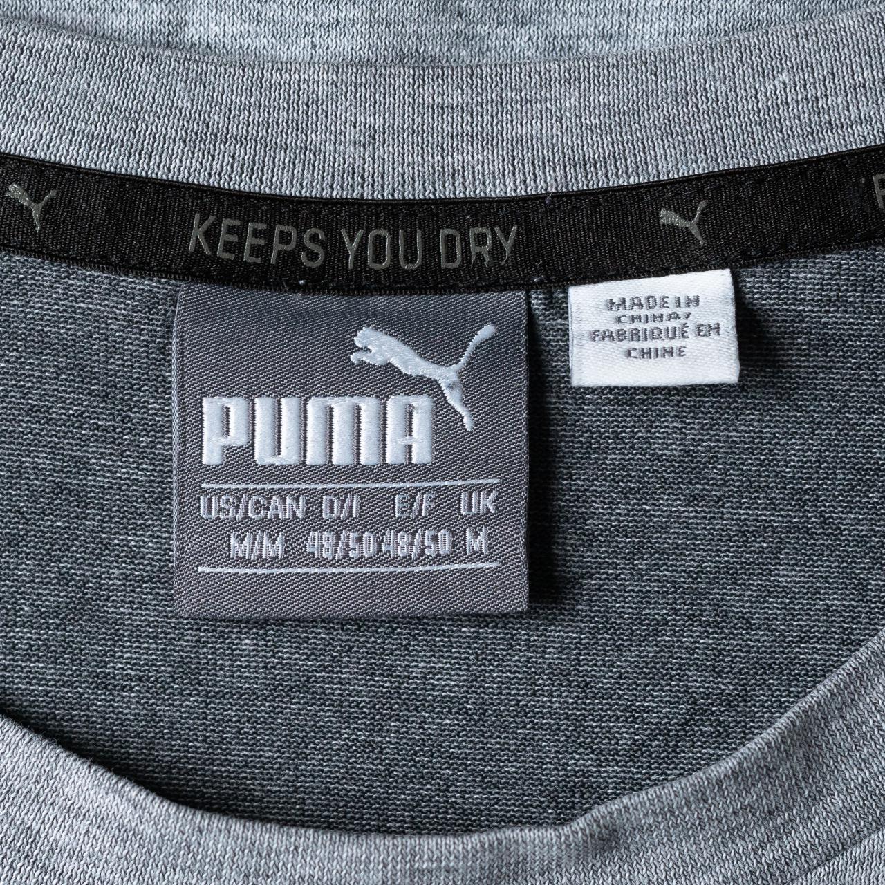 Men's Y2K Puma Printed Logo T-shirt Grey M... - Depop