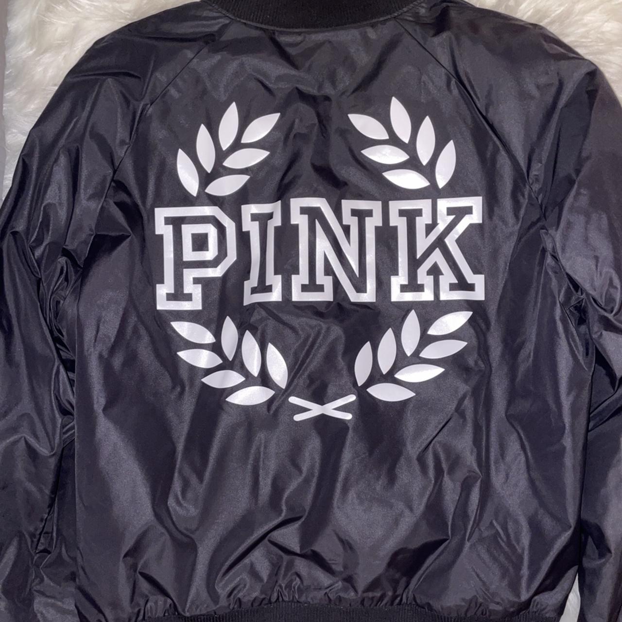 Black And White Victorias Secret Pink Bomber Depop 9520