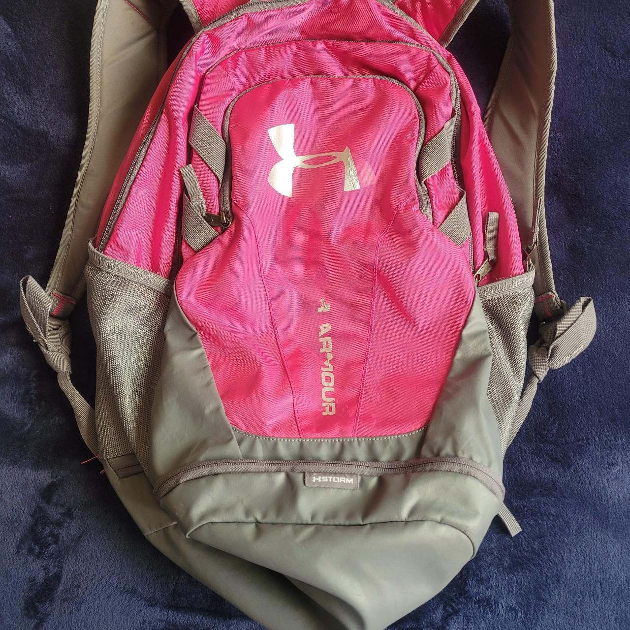 pink under armor backpack - Depop