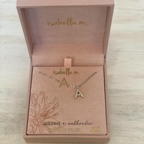Isabella M | Jewelry | Isabella M Goldtoned Necklace With M Initial Pendant  Nib Sterling Silver | Poshmark