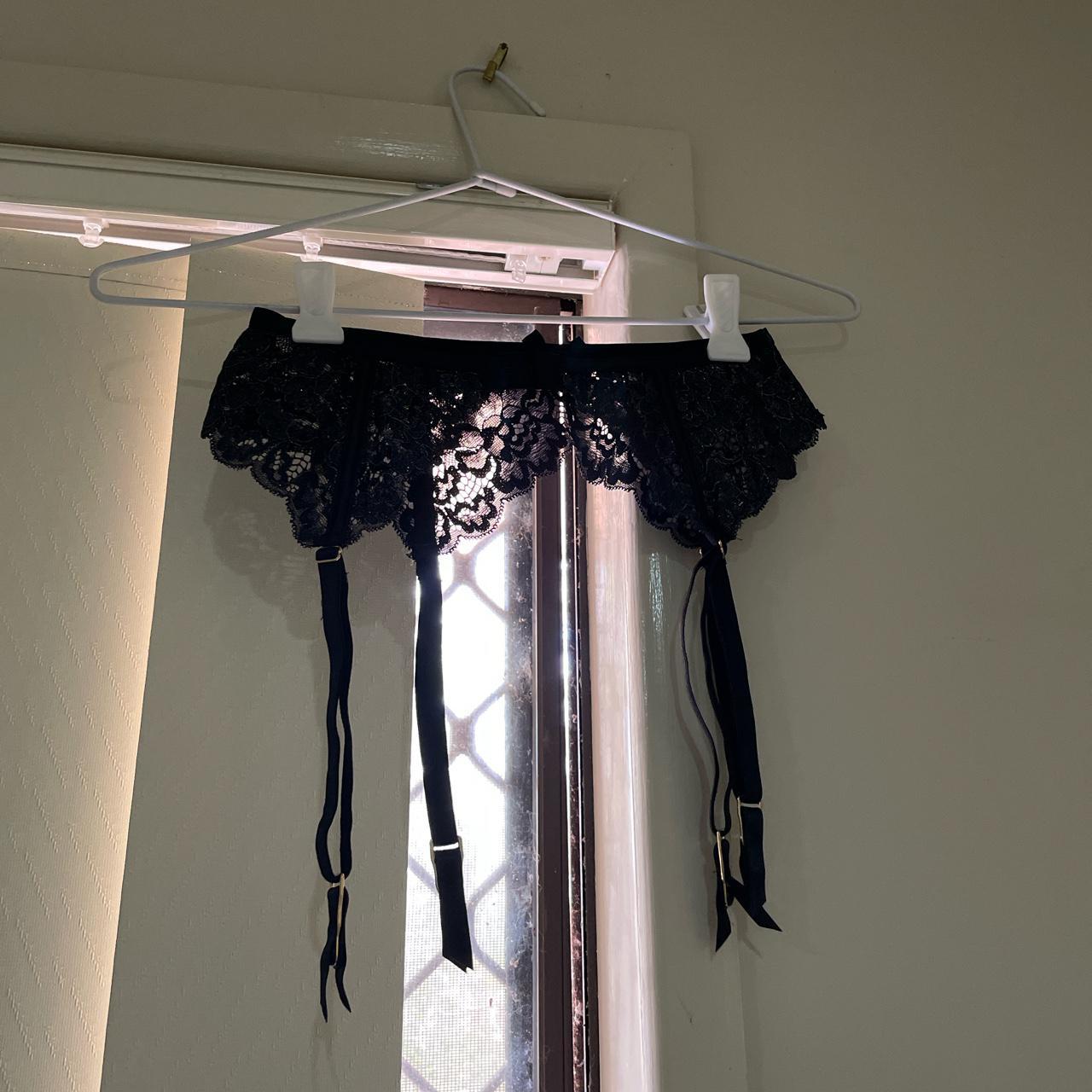 BRAS N THINGS. SUSPENDER. BLACK WITH SILVER REFLECT.... Depop