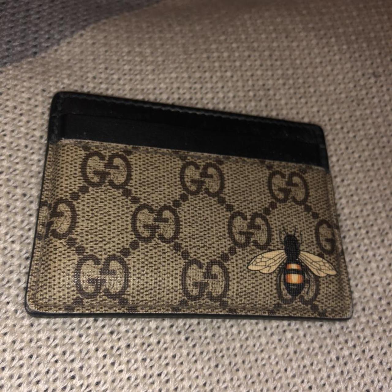 Brown Gucci GG Supreme Bee Wallet
