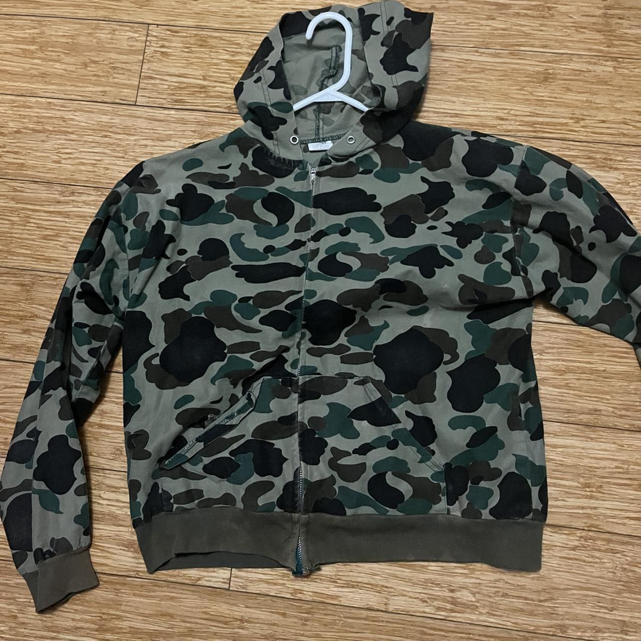 Camo Hunting Zip Up Hoodie // Similar to Bape - Depop