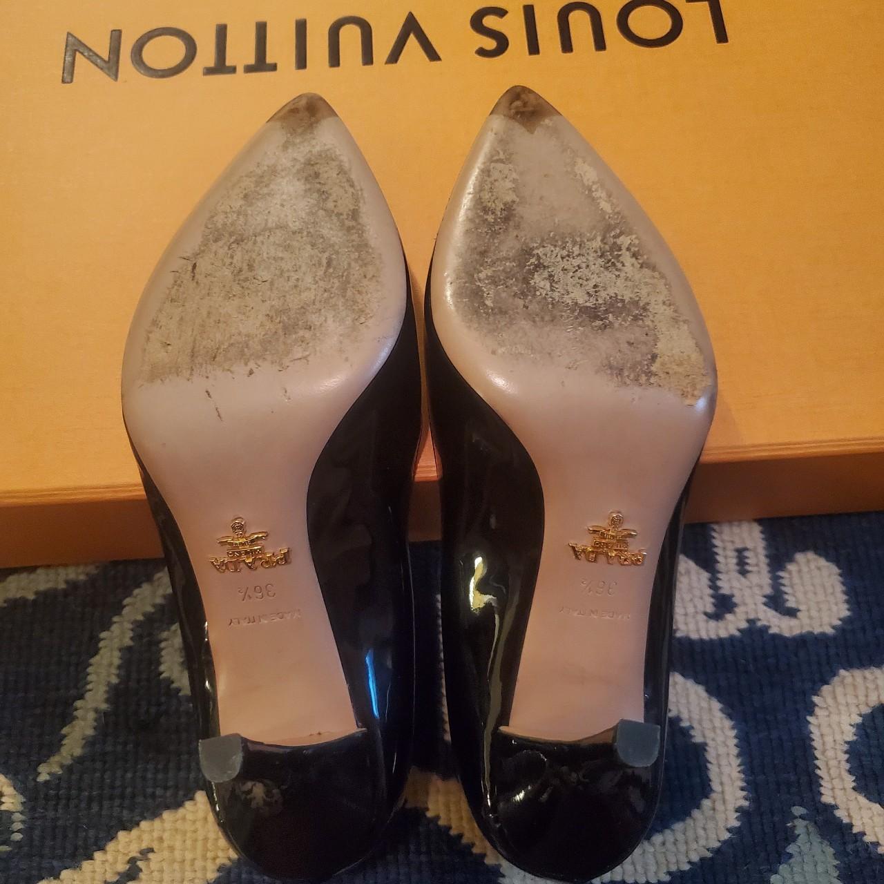 PRADA Black Patent Leather Classic Stiletto Pumps.... - Depop