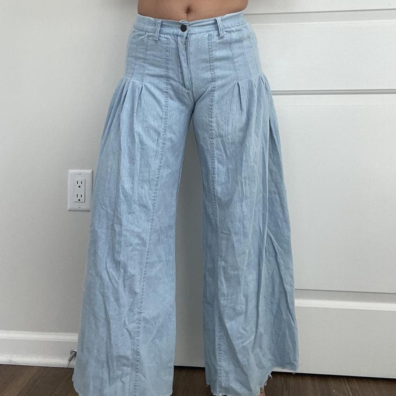 Flowy sales denim pants