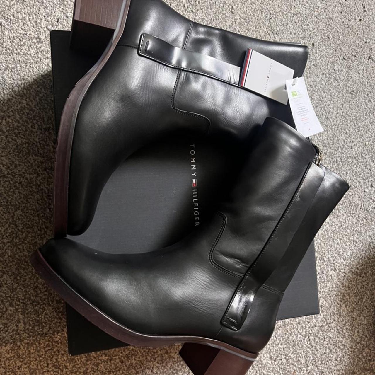 Tommy Hilfiger Women's Black Boots | Depop