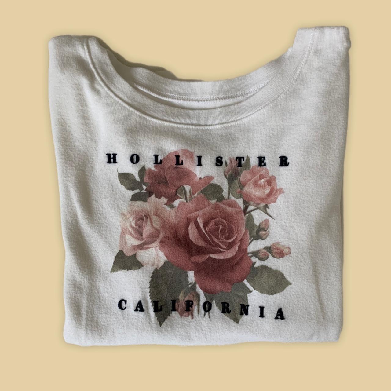 Hollister Basic White Shirt with Floral Design,