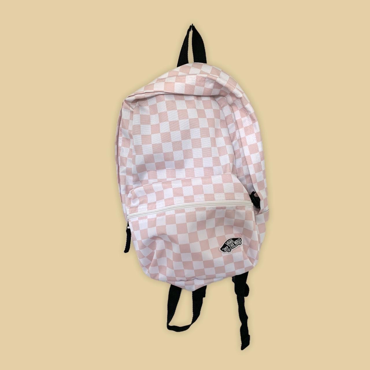 Vans pink and 2024 white checkered backpack