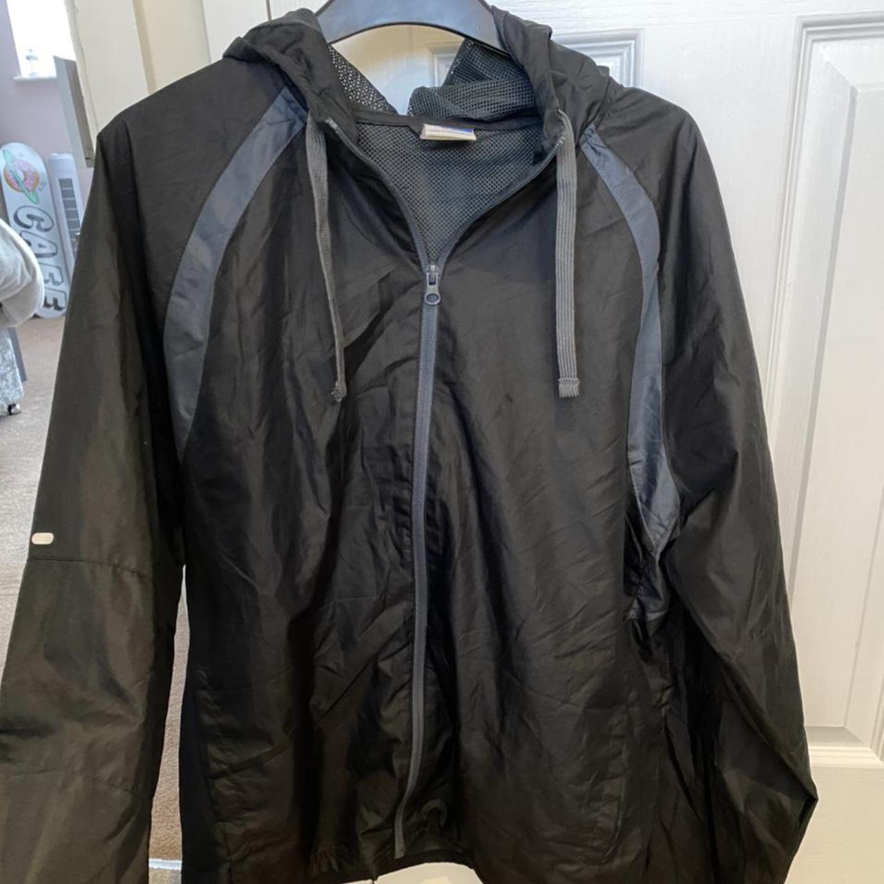 Basic black starter rain jacket/coat. Waterproof.... - Depop