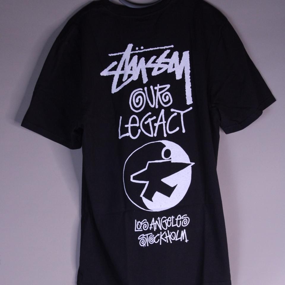 Stüssy x Our Legacy Surfman Black T-Shirt Medium... - Depop