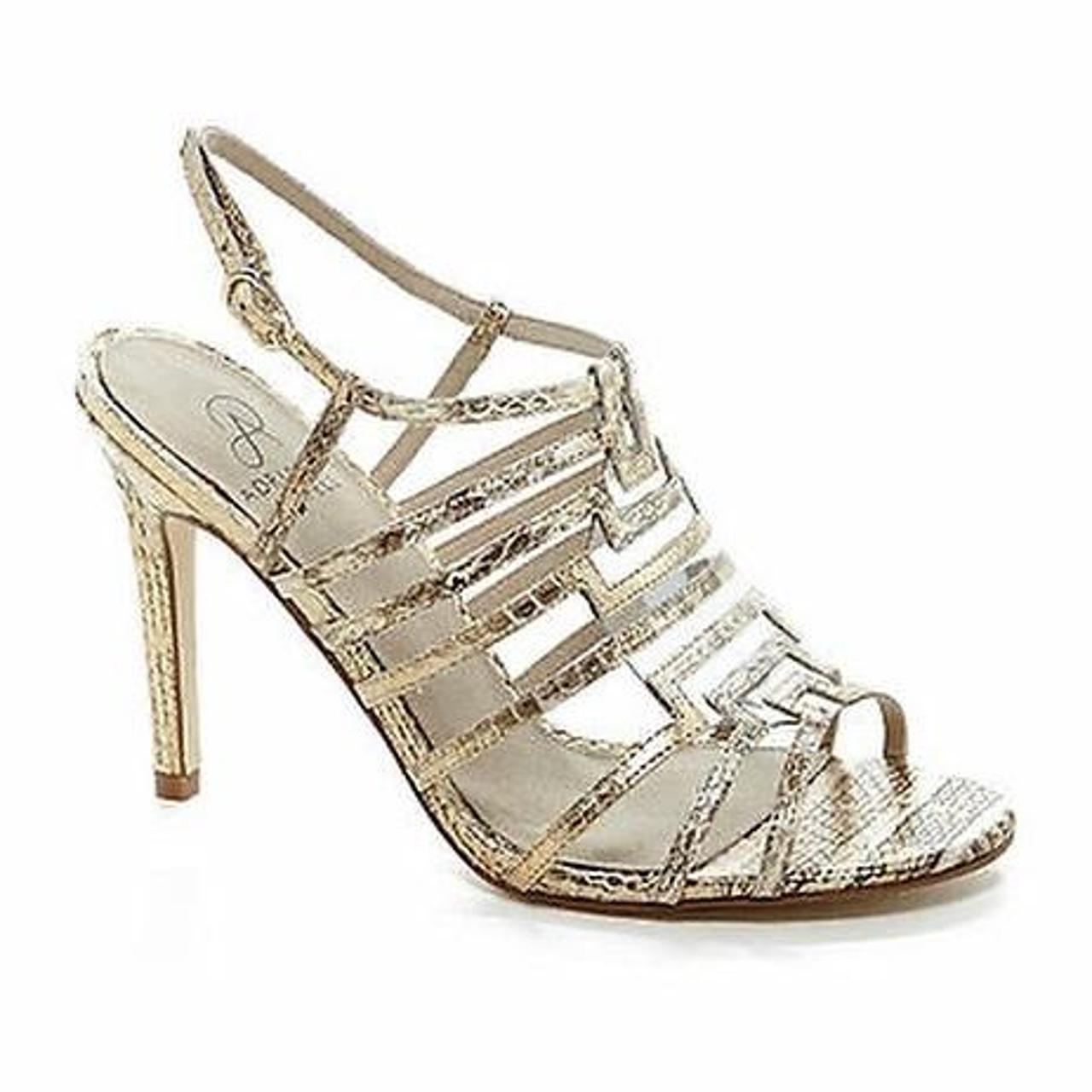 Adrianna Papell Emanuelle Caged Dress Sandals Gold... - Depop
