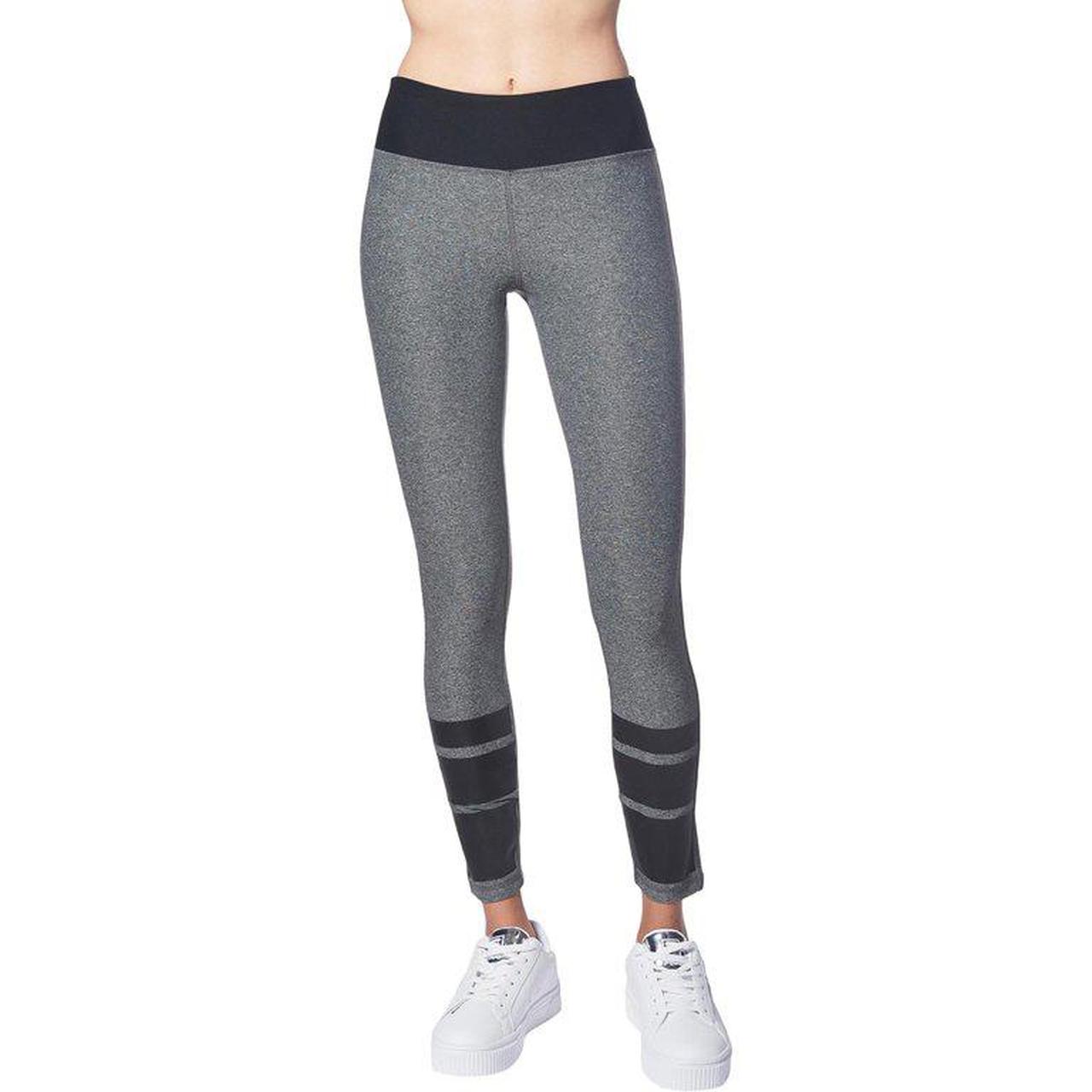 Bebe Sports Gray Carpi Workout Sport Leggings, Size Medium