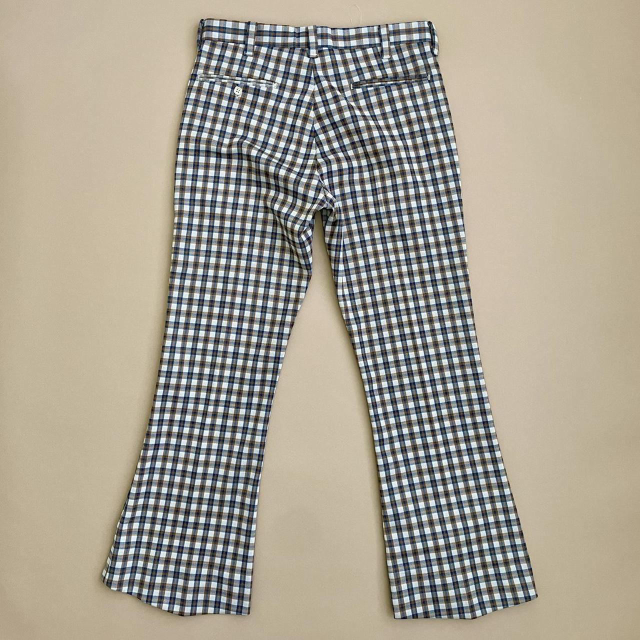 70s vintage Farah plaid trousers pants, no size tag... - Depop