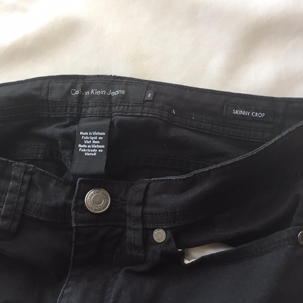 calvin klein skinny crop black jeans size 2🌸 never... - Depop