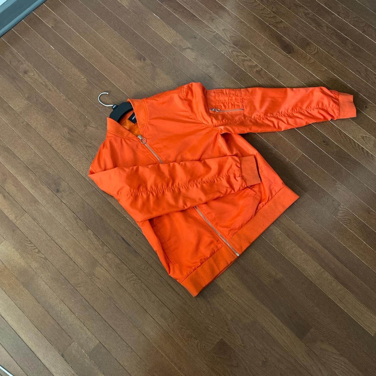 Bright Orange Bomber Jacket - Depop