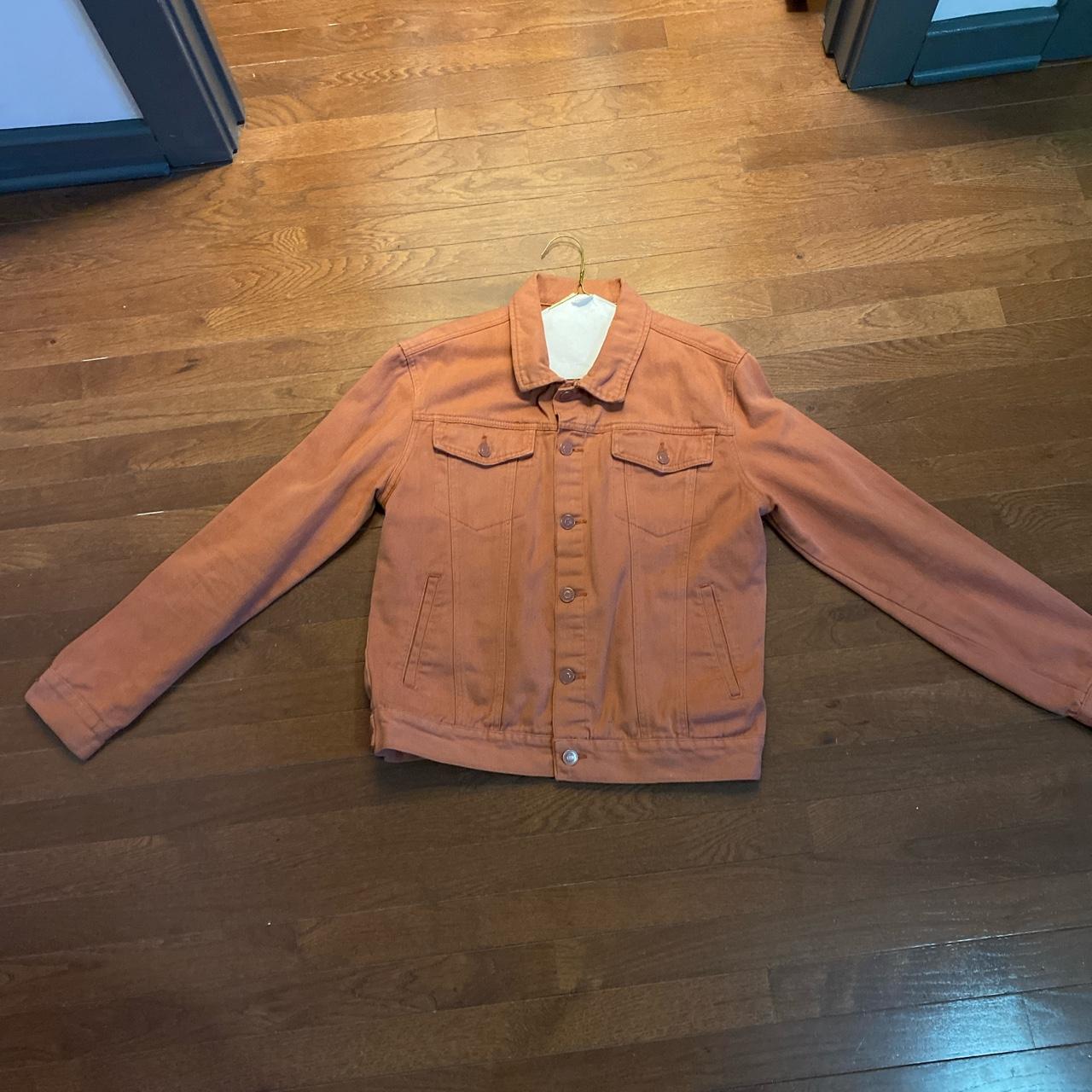 Orange Denim Jean Jacket - Depop