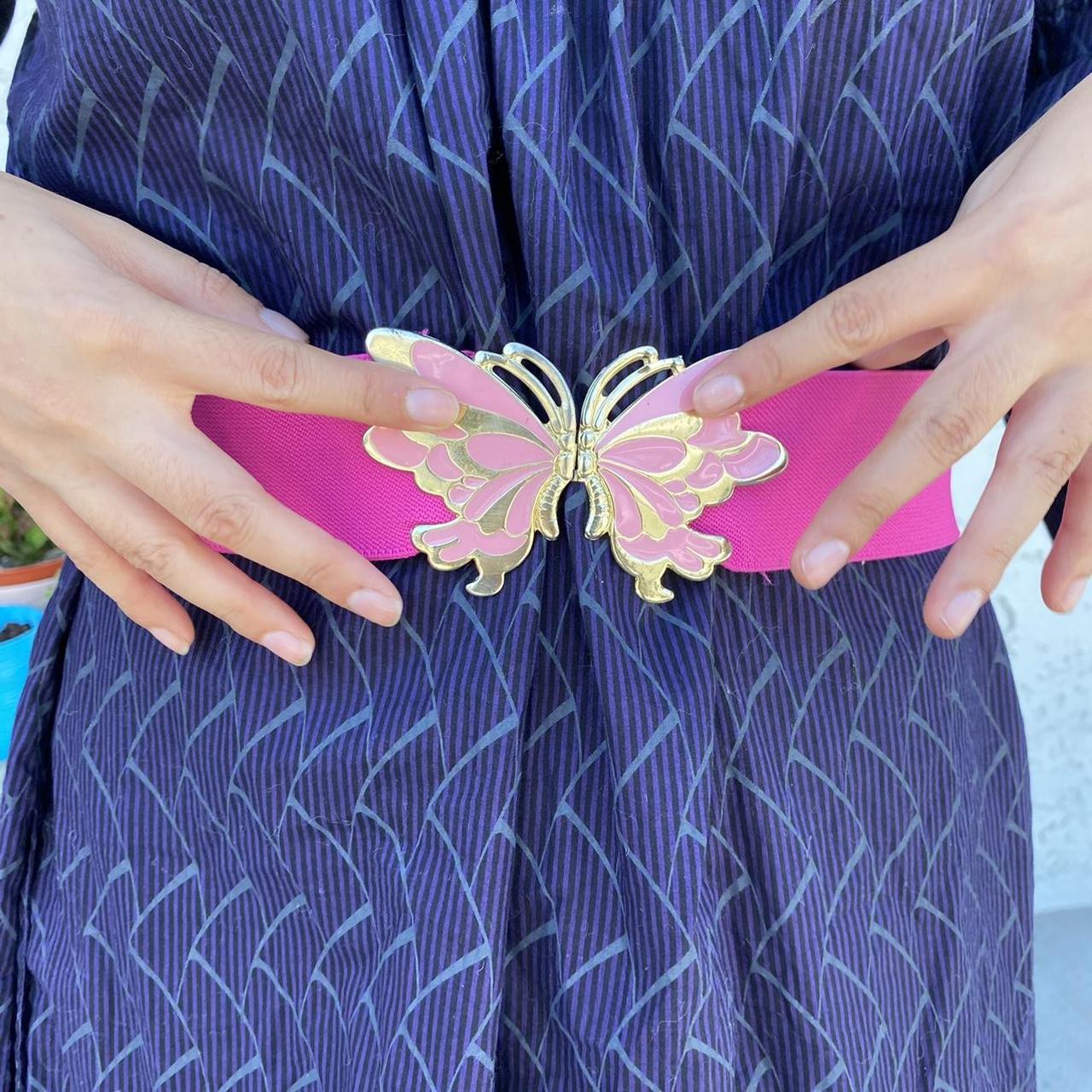 Nordstrom Women's Pink and Gold Belt Depop