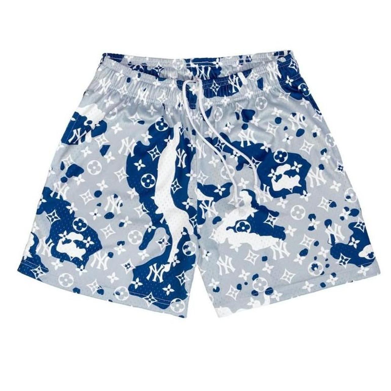 Bravest studios LV ロゴプリント ショートパンツ Bravest Studios LV Monogram Blue/Yellow Mesh Shorts – kickedout