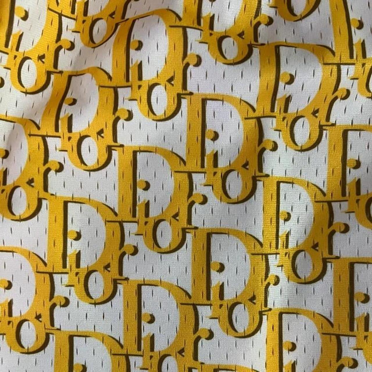 Dior Men's White and Yellow Shorts Depop