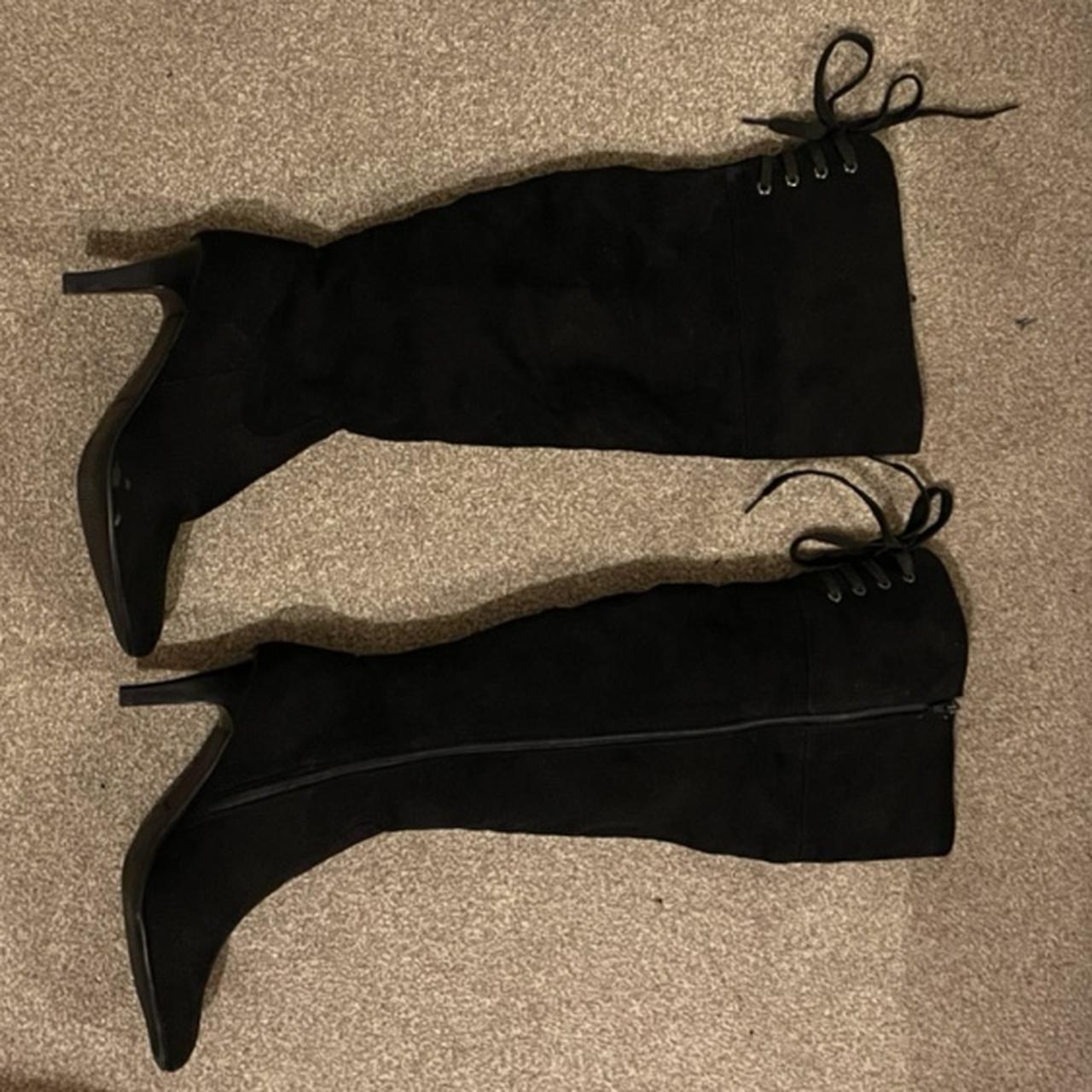 Black Suede Thigh high boots Never been worn... - Depop