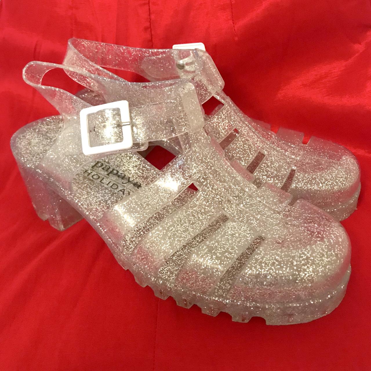 Clear sparkly jelly shoes Sparkle jelly shoes worn Depop