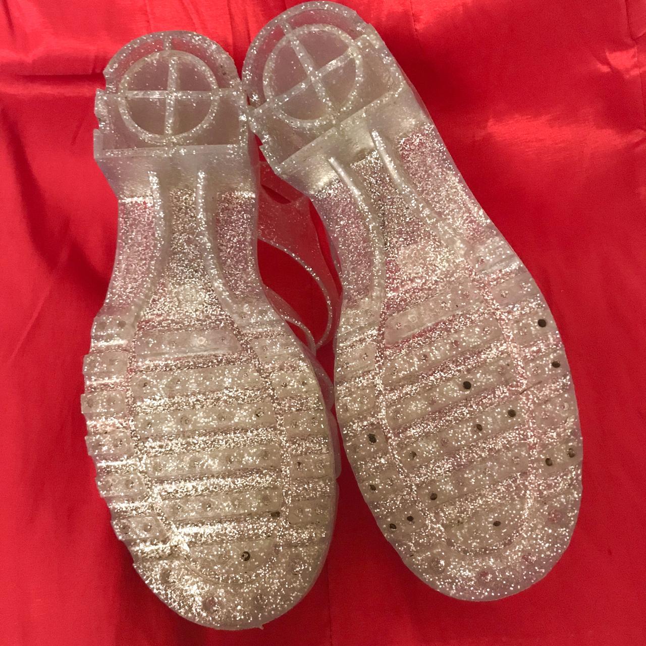 Clear sparkly jelly shoes Sparkle jelly shoes worn Depop