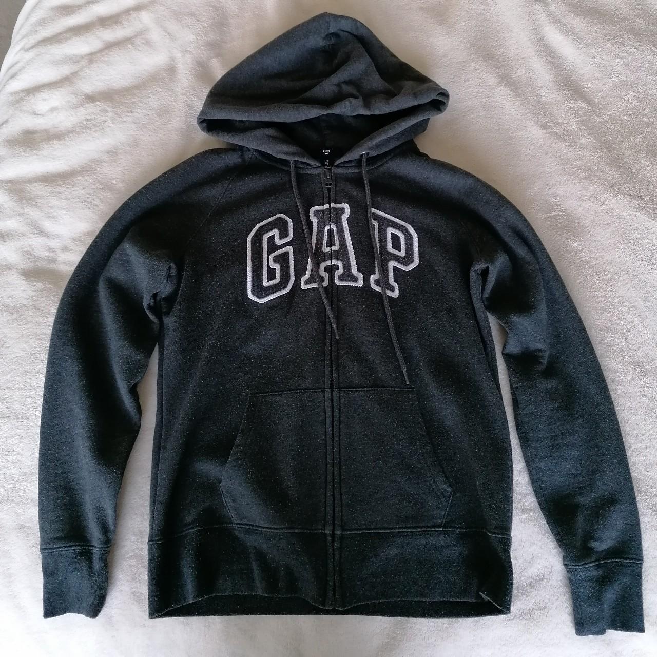 Gap Zip Up Hoodie Charcoal Grey Outside still very... Depop