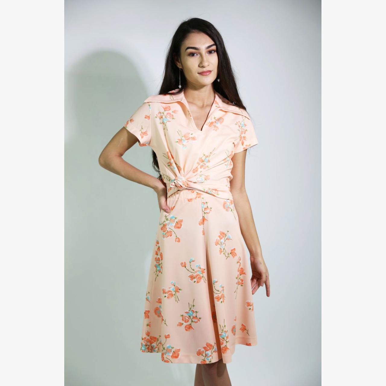 Vintage Peach Floral Skirt Set Spring is calling... - Depop