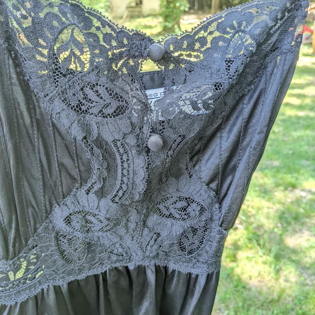 Gorgeous vintage Lily of France black maxi lingerie... - Depop